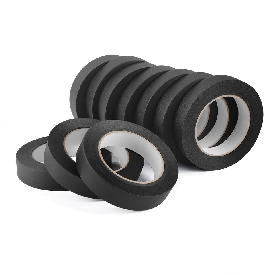 Lichamp black painter's tape close-up highlighting durable 1-inch roll for clean edges