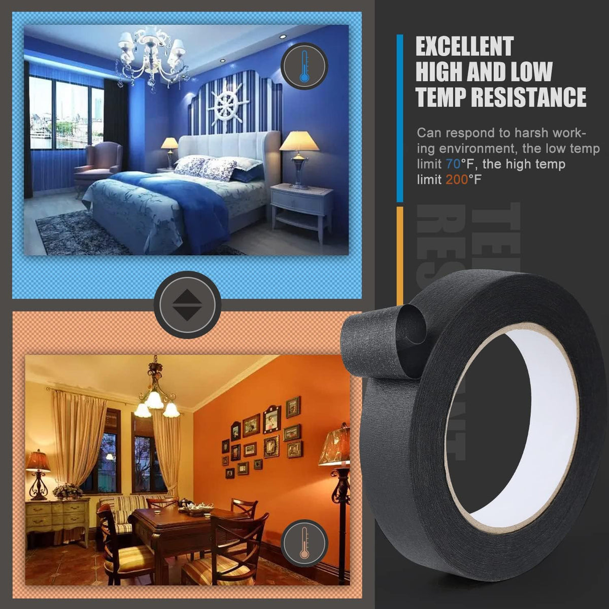 Lichamp painter's tape on trim demonstrates strong holding power against lifting