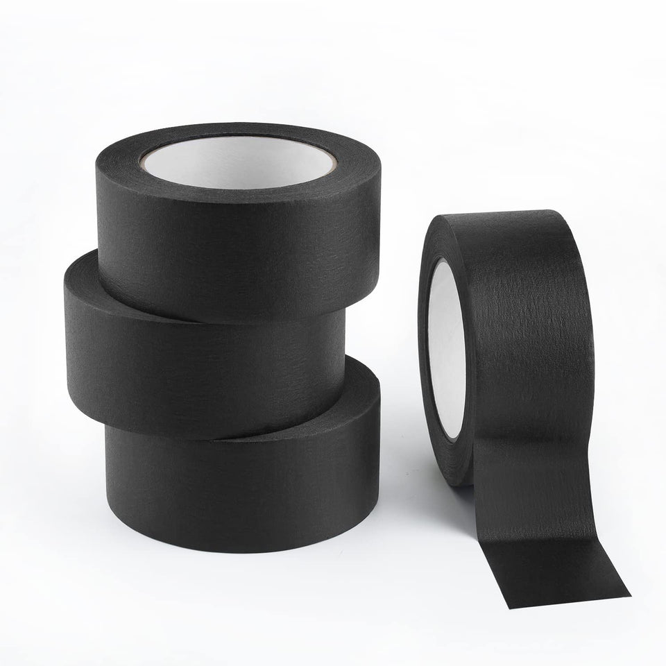 Lichamp Black Painter's Tape 2in roll provides sharp masking lines on many surfaces
