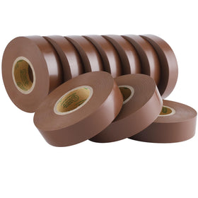 Lichamp brown electrical tape roll close-up for durable insulation on wiring