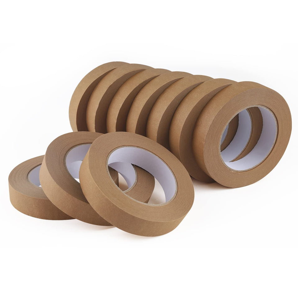 Lichamp brown painter's tape on a 1in roll, bulk supply for large projects.