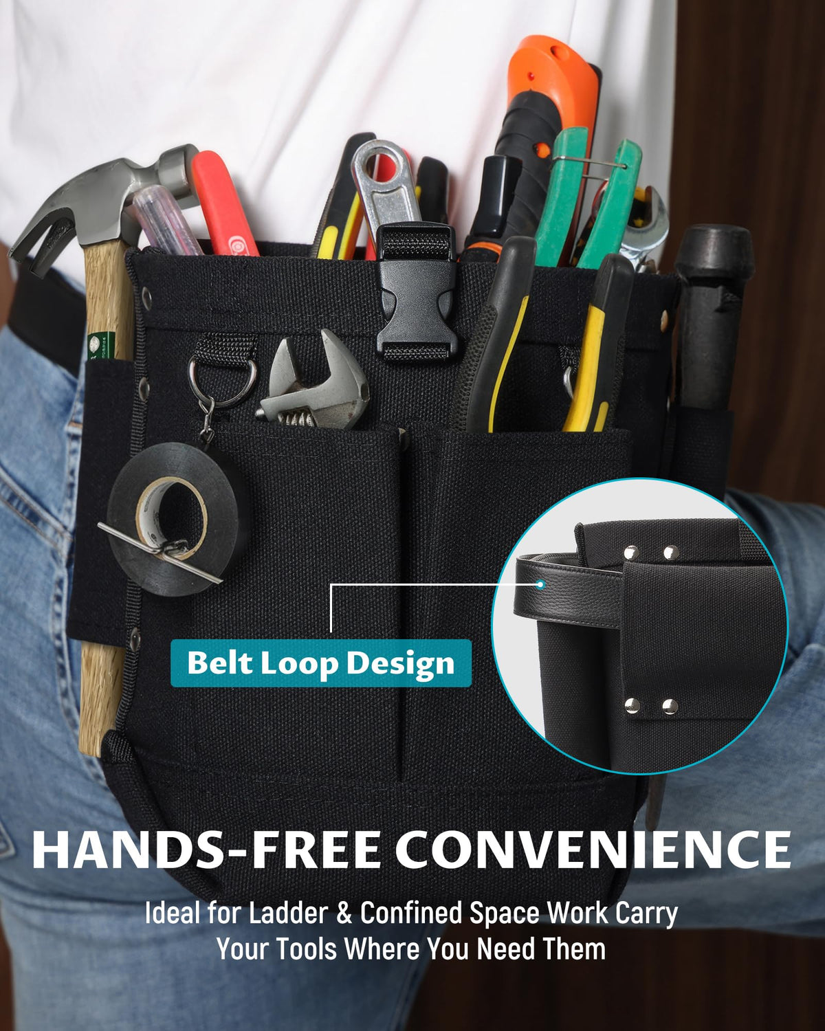 Lichamp bag features breathable bottom hole to reduce tool rust.