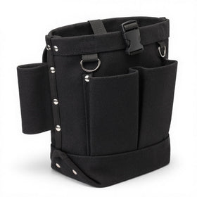 Lichamp bull pin spud wrench holder front view with organized main pocket for quick access on site.