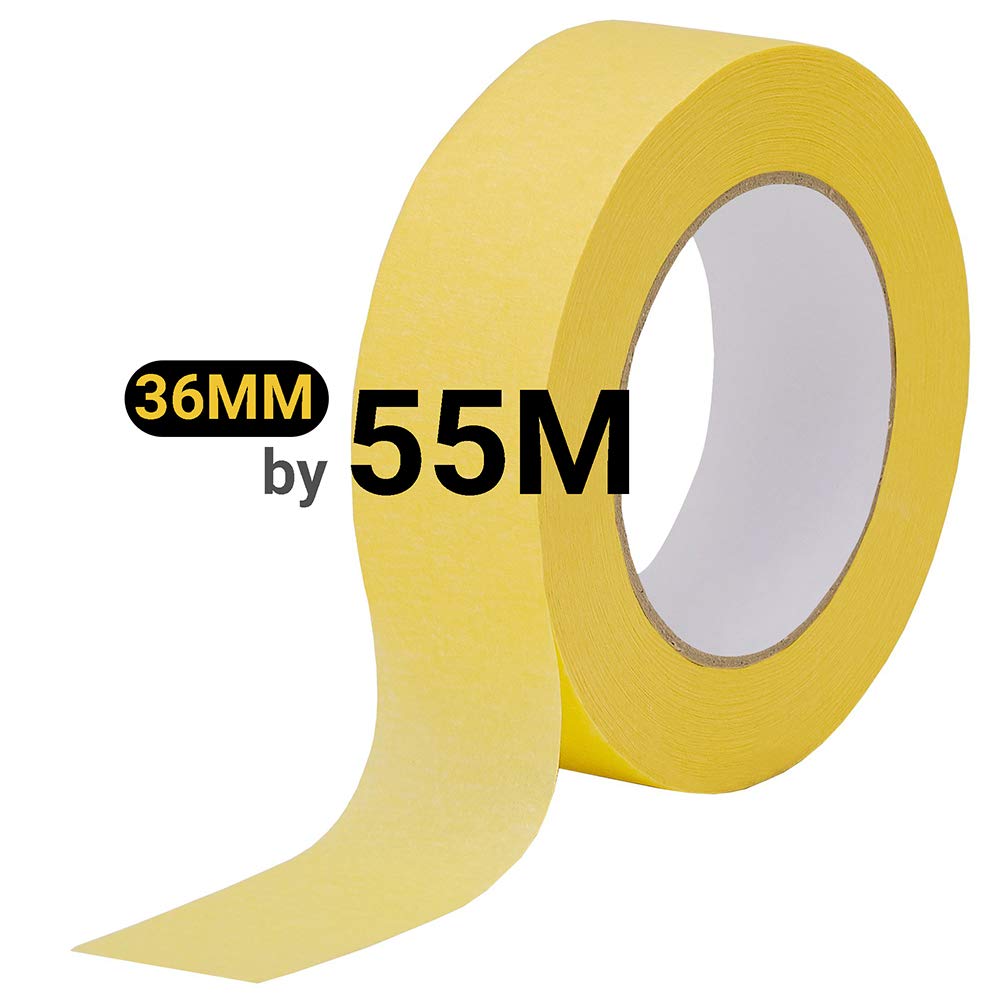Lichamp easy-tear masking tape yellow 36mm-55m for quick masking