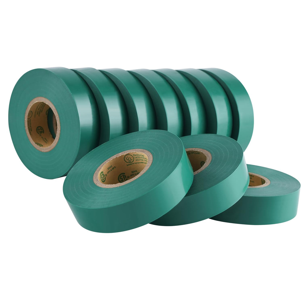 Lichamp green electrical tape spool showing durable insulation and color coding.
