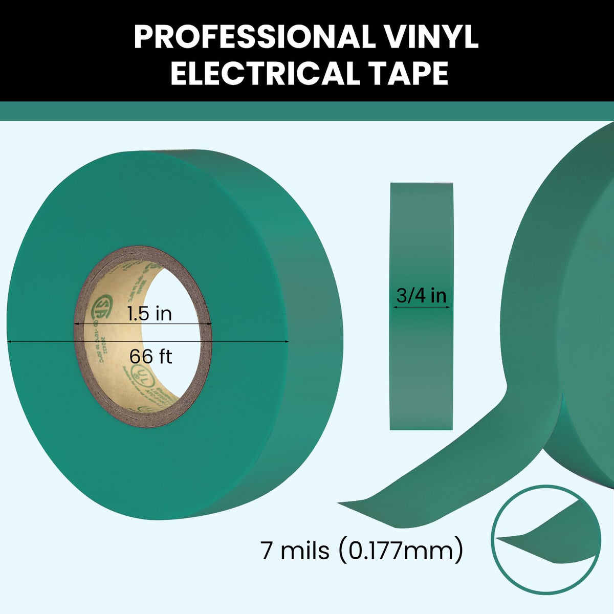 Lichamp green electrical tape wrapped wire with insulation.
