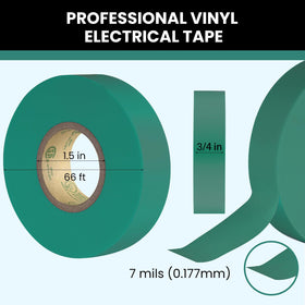 Lichamp green electrical tape wrapped wire with insulation.