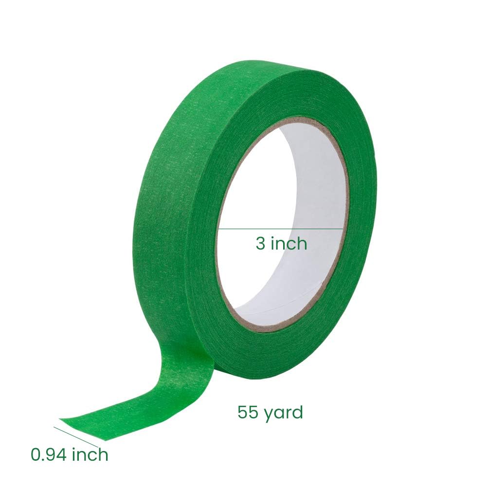 Lichamp 1-inch green tape rolls ideal for precise trim masking