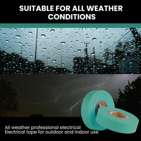 Lichamp green tape resists sun and moisture for outdoor use.