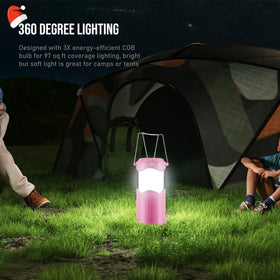 Lichamp LED camping lantern delivers 360-degree illumination for tents and outdoor spaces.