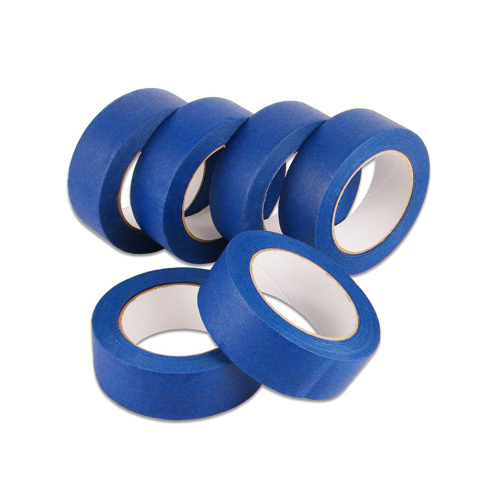Lichamp blue 1.5-inch tape roll close-up for crisp edge control.