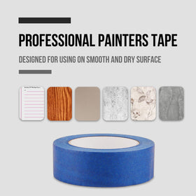 Lichamp blue tape applied to wall showing clean line precision.