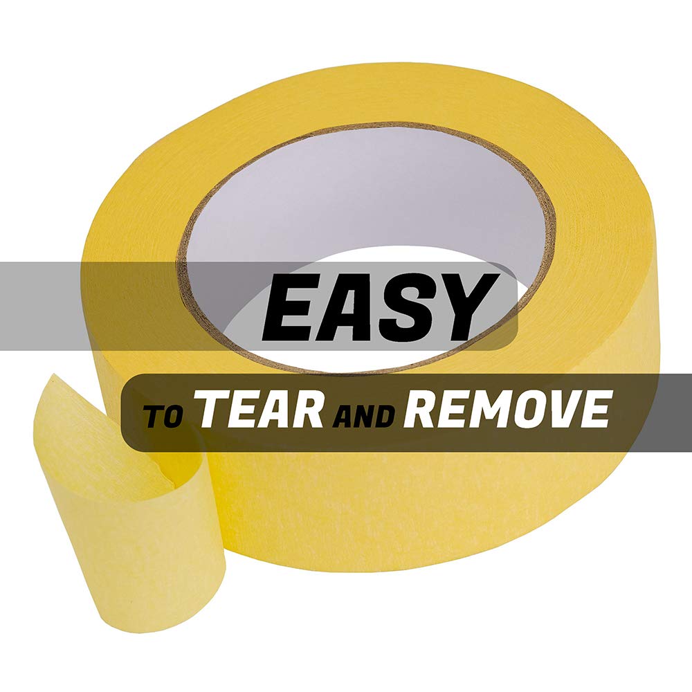Lichamp residue-free masking tape yellow 36mm-55m showing easy removal