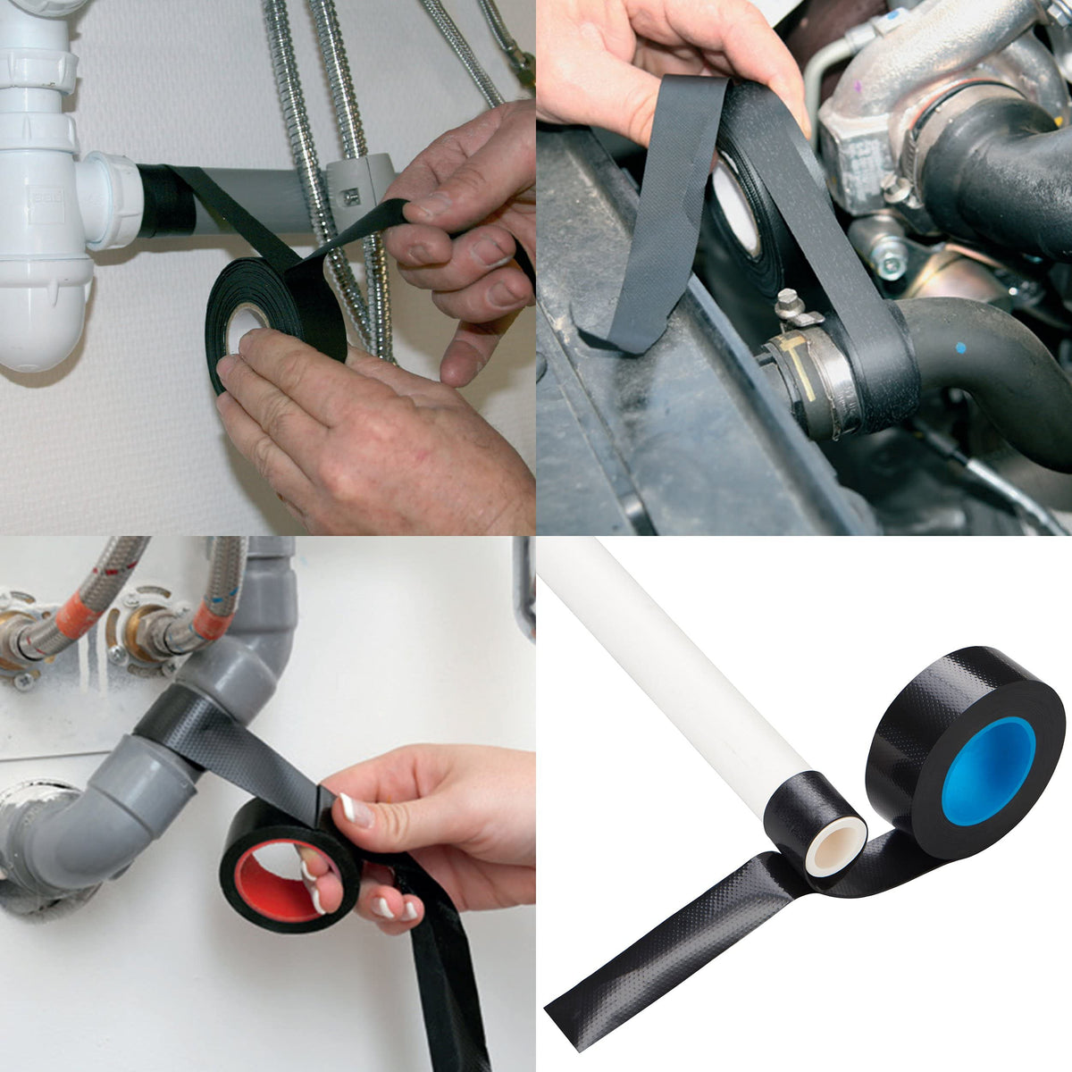 Lichamp self-fusing tape applied to a hose connector for weather sealing.