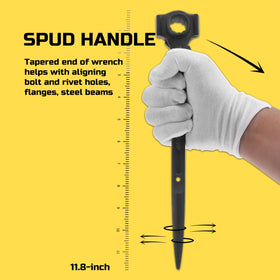 Lichamp spud wrench with swing arc for quicker tightening