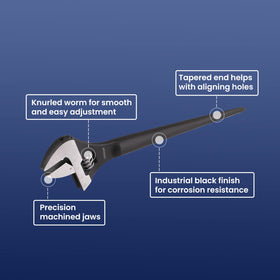 Lichamp extendable-handle spud wrench enabling longer reach in confined areas.
