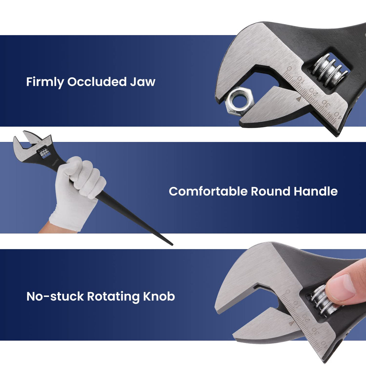 Lichamp spud wrench with industrial black oxide finish for rugged work.