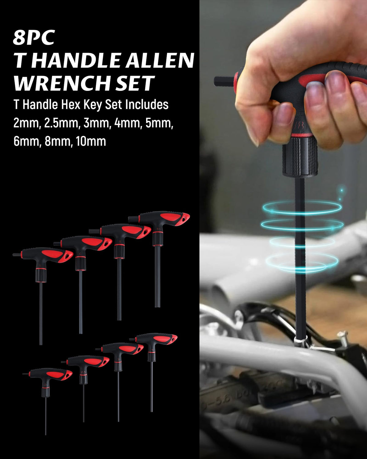 Lichamp T-handle 2.5mm wrench with anti-slip grip for steady turn.