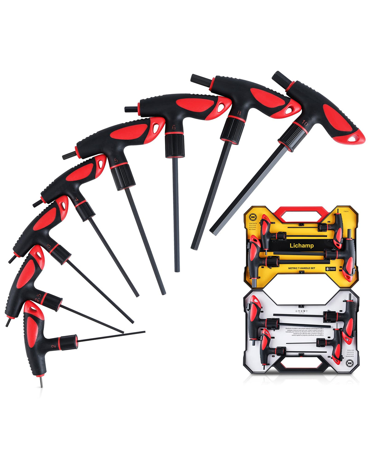 Lichamp T-handle 2mm wrench with ergonomic grip for precise fastener work.