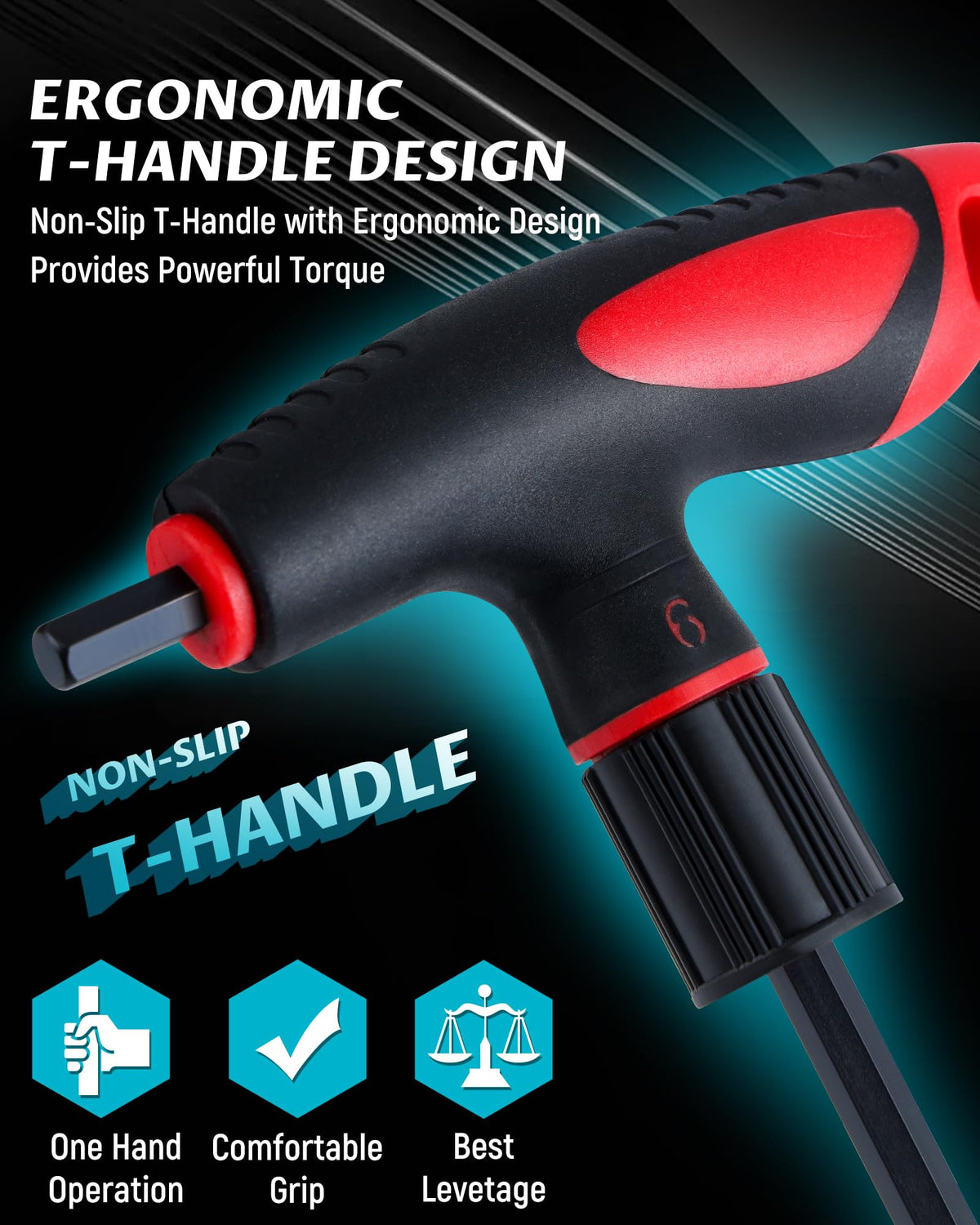 Lichamp 3mm T-handle hex wrench with comfortable control for small fasteners.