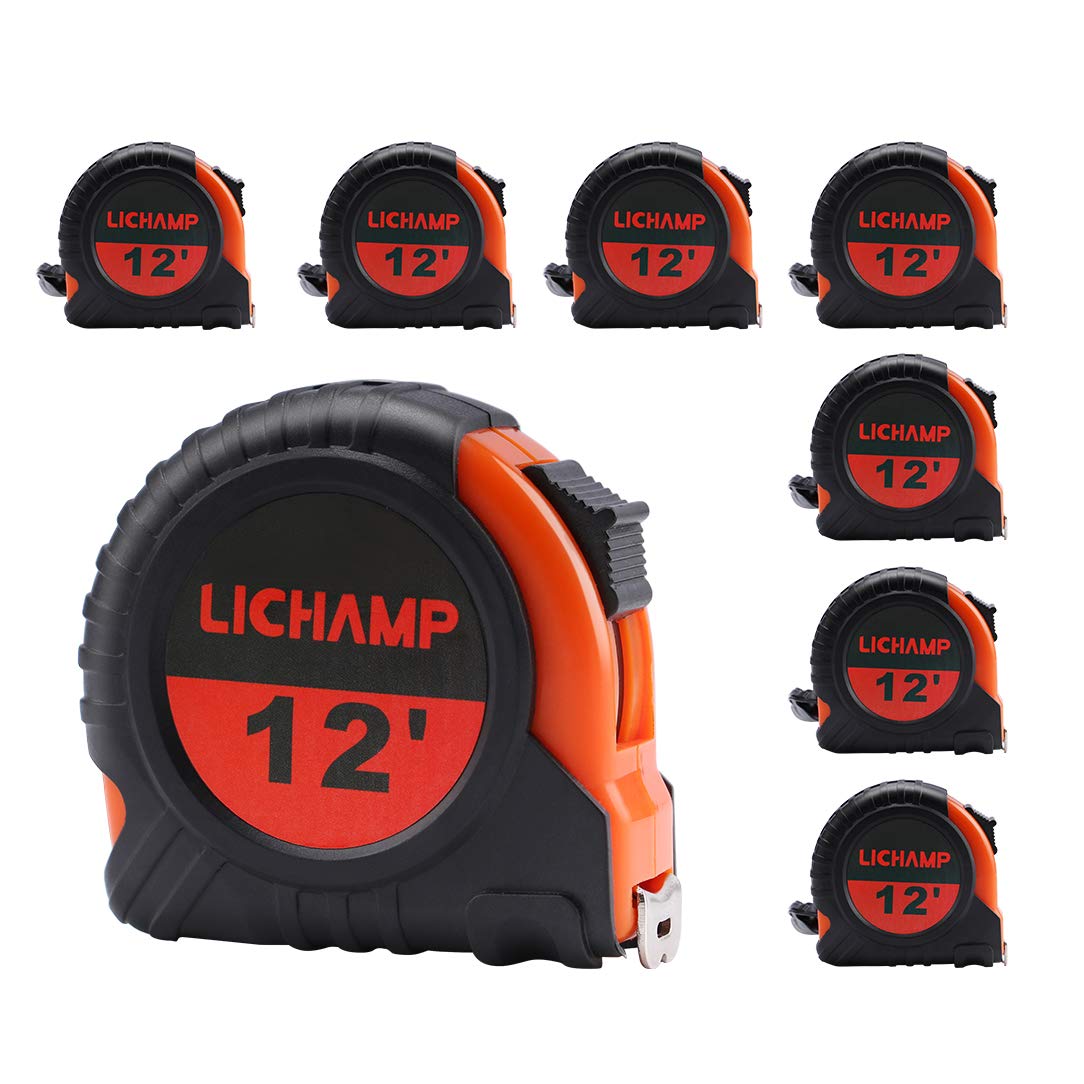 Lichamp 12 ft tape measure bulk pack with case for fast room measurements.