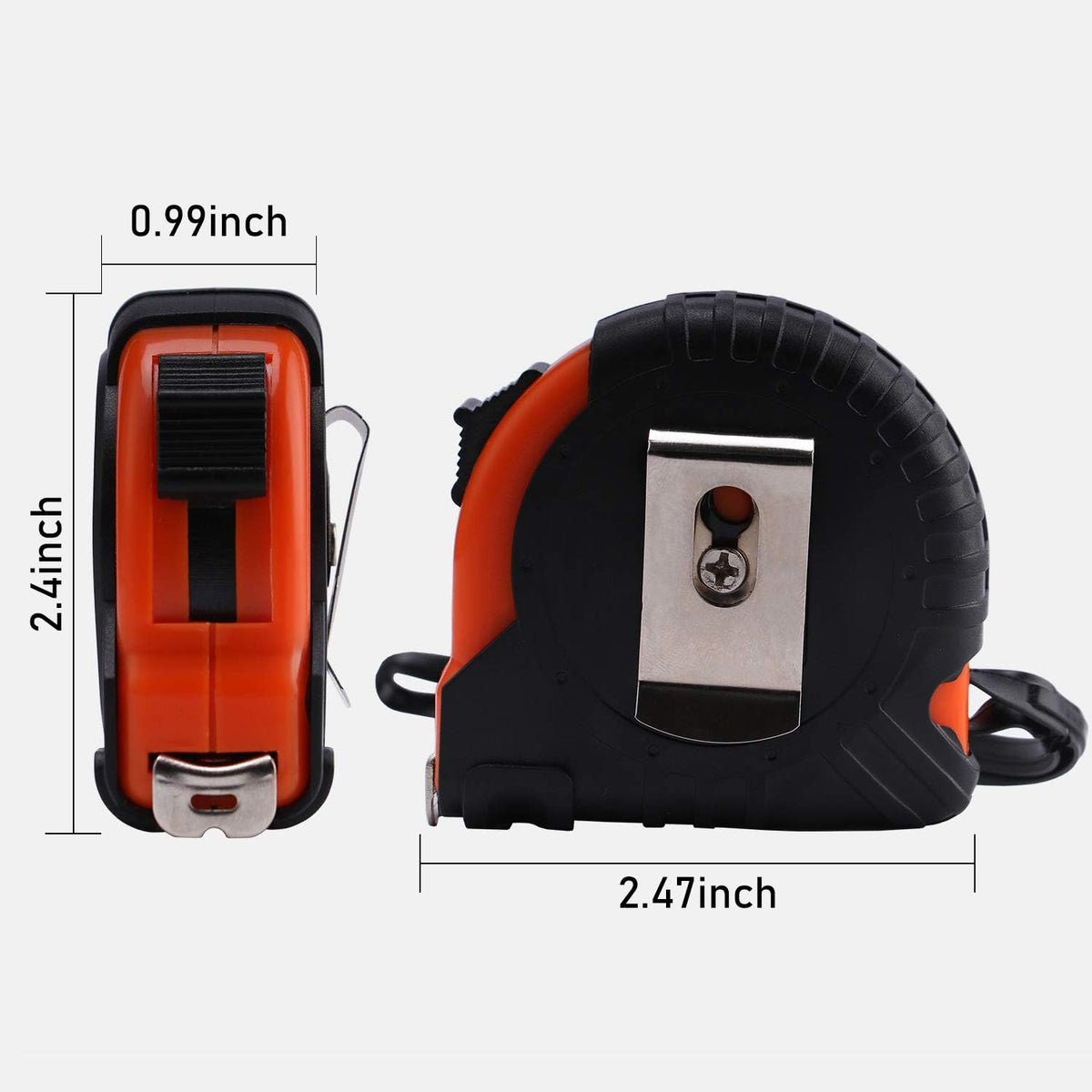 Lichamp tape measure end hook with three-point riveted design for stable measurements.