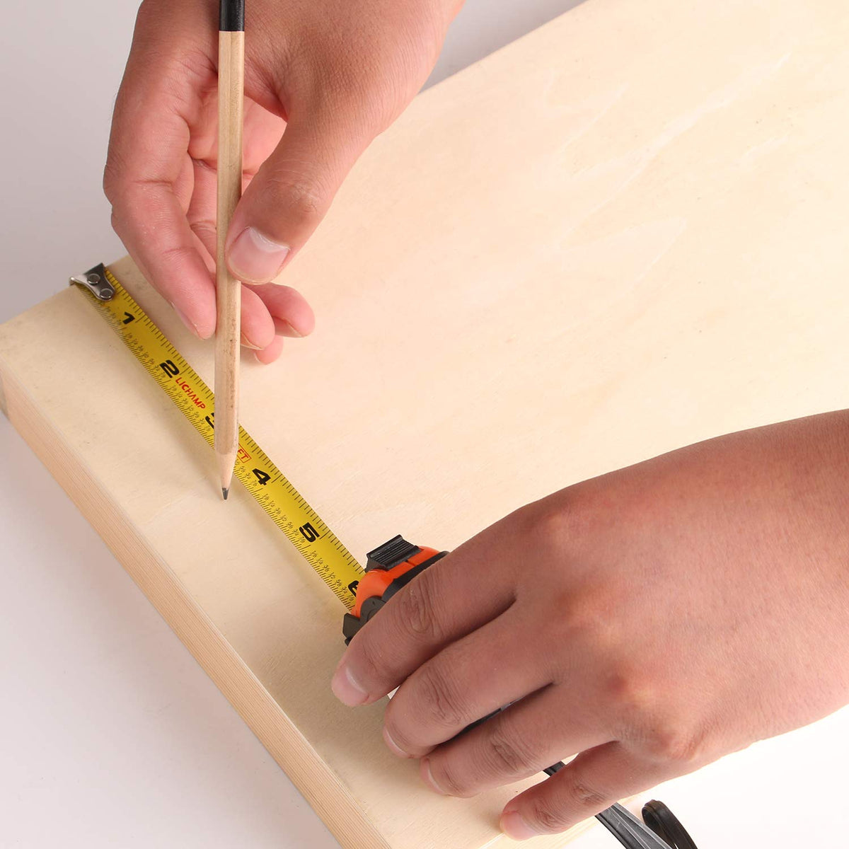 Lichamp tape measure with 1/8 fraction marks for precise DIY projects.