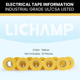 Lichamp yellow tape used for insulated wire splicing and secure bundling