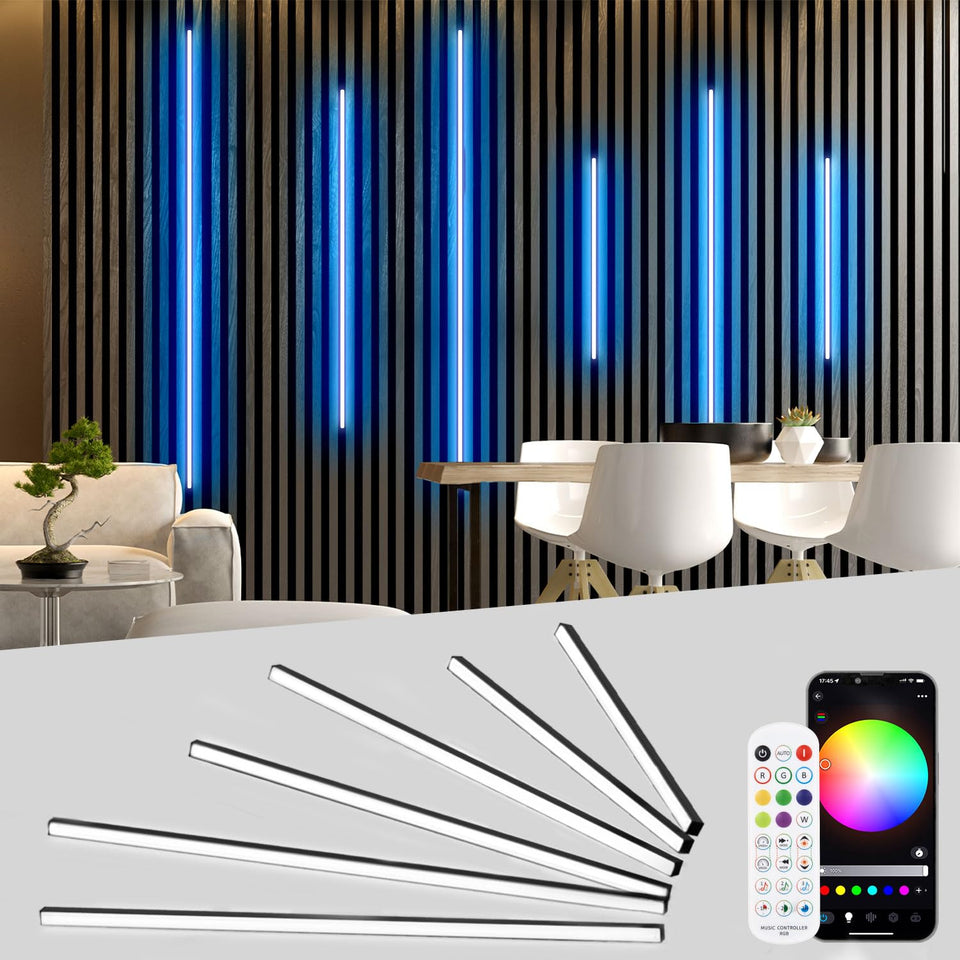 Lichaser RGB black recessed light on acoustic panel for ambient task lighting
