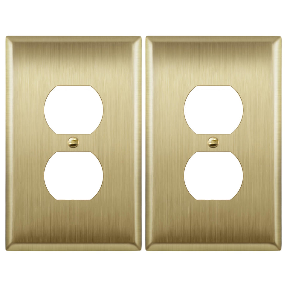 LIDER brushed brass wall plate 1-gang front view highlights a premium durable finish