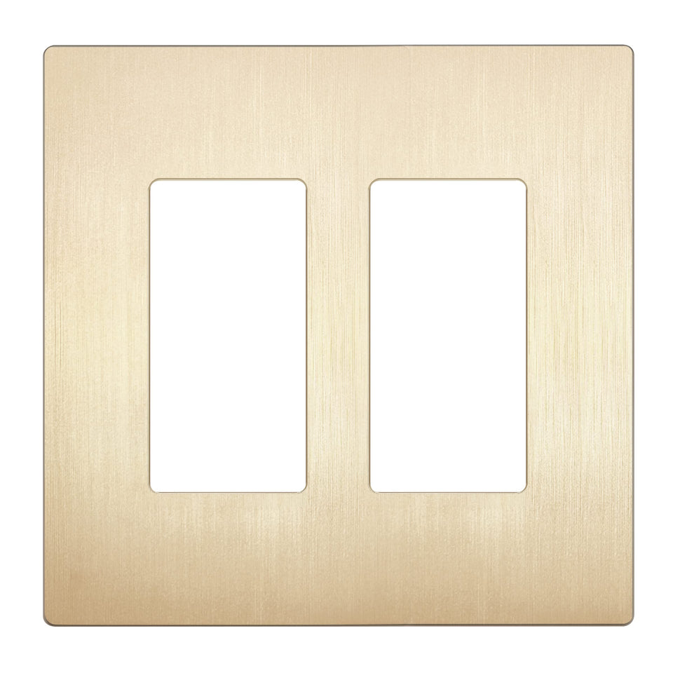 LIDER Decorator Switch Cover Brushed Gold enhances room aesthetics and child safety.