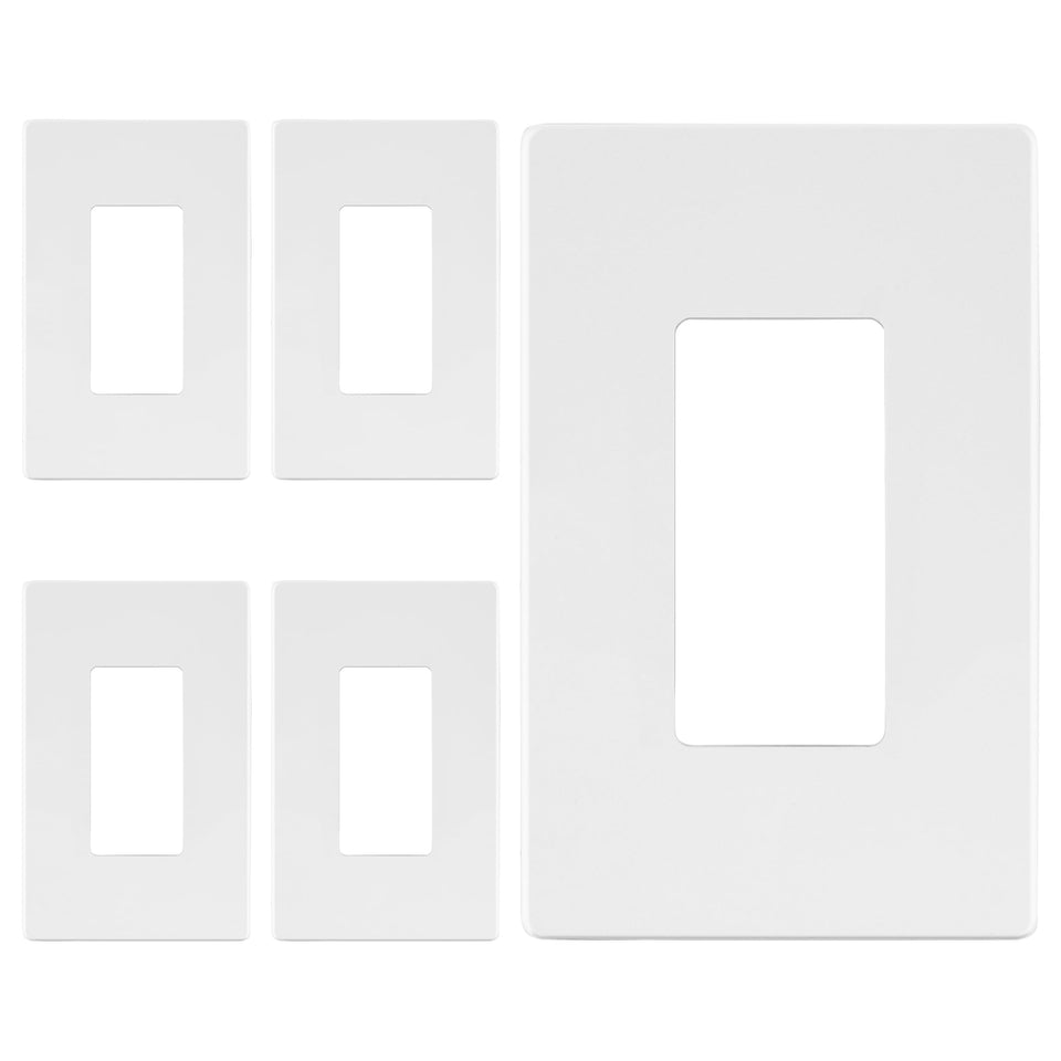 LIDER matte white decorator switch cover close-up showing smooth edges for easy cleaning.