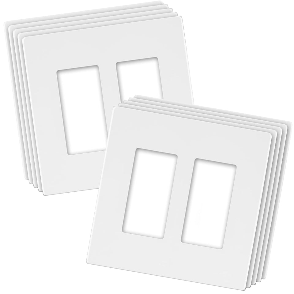LIDER double decorator switch cover in white for a seamless wall look