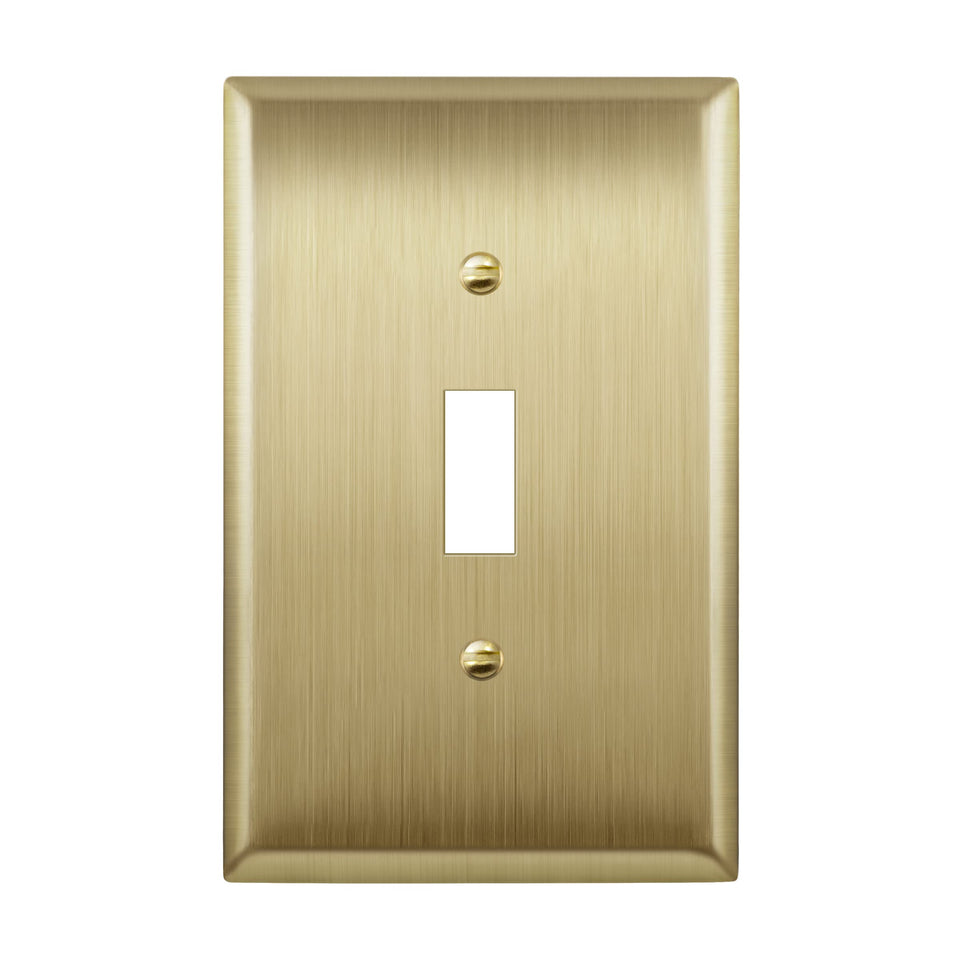 LIDER LMWP-11M brushed brass wall plate front view shows premium finish and durable steel construction