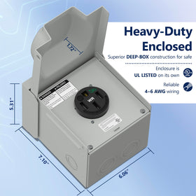 LIDER NEMA 14-50R receptacle inside view for safe, code-compliant use