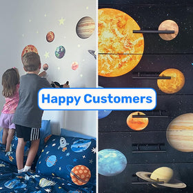 LiderStar educational wall decals green interactive solar system visuals for curious minds.