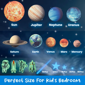 LiderStar eight planets realistic wall stickers add scientific curiosity to bedtime decor.