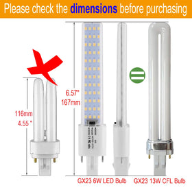 Lidesheng GX23 6W replaces 13W CFL and lowers energy use over time.