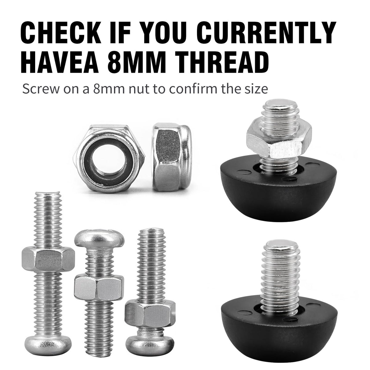 LIDSCURA seven-pack stainless steel levelers for outdoor use.