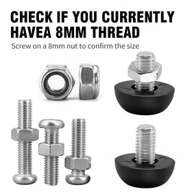 LIDSCURA seven-pack stainless steel levelers for outdoor use.