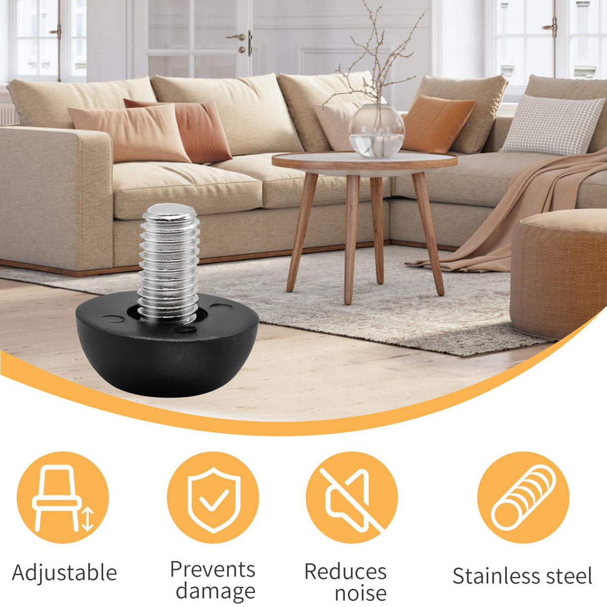 LIDSCURA outdoor furniture leveler assembly shows easy height adjustment.