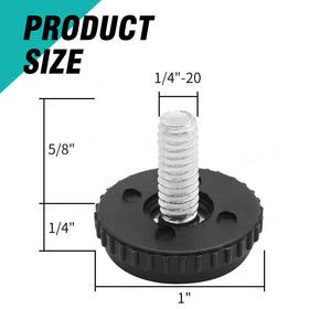LIDSCURA screw-in levelers with PP base for secure, long-lasting support.