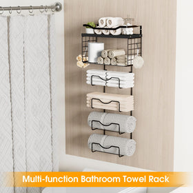 LIDTOP floating shelves and towel rack add organized storage for small spaces