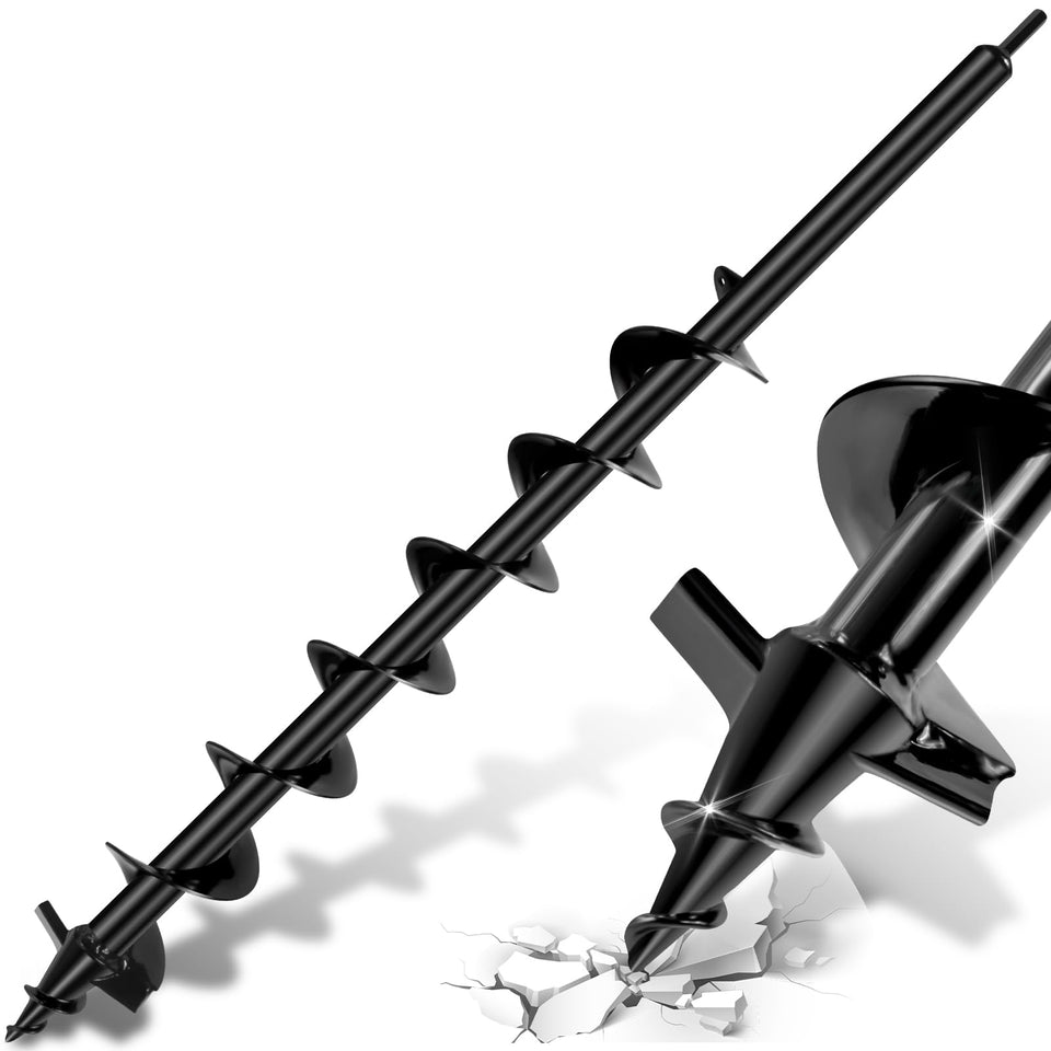 Liedisess Upgraded Auger Drill Bit, double blade design for faster soil penetration.