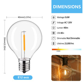 LiEiDi globe clear bulbs close-up with shatterproof plastic design.