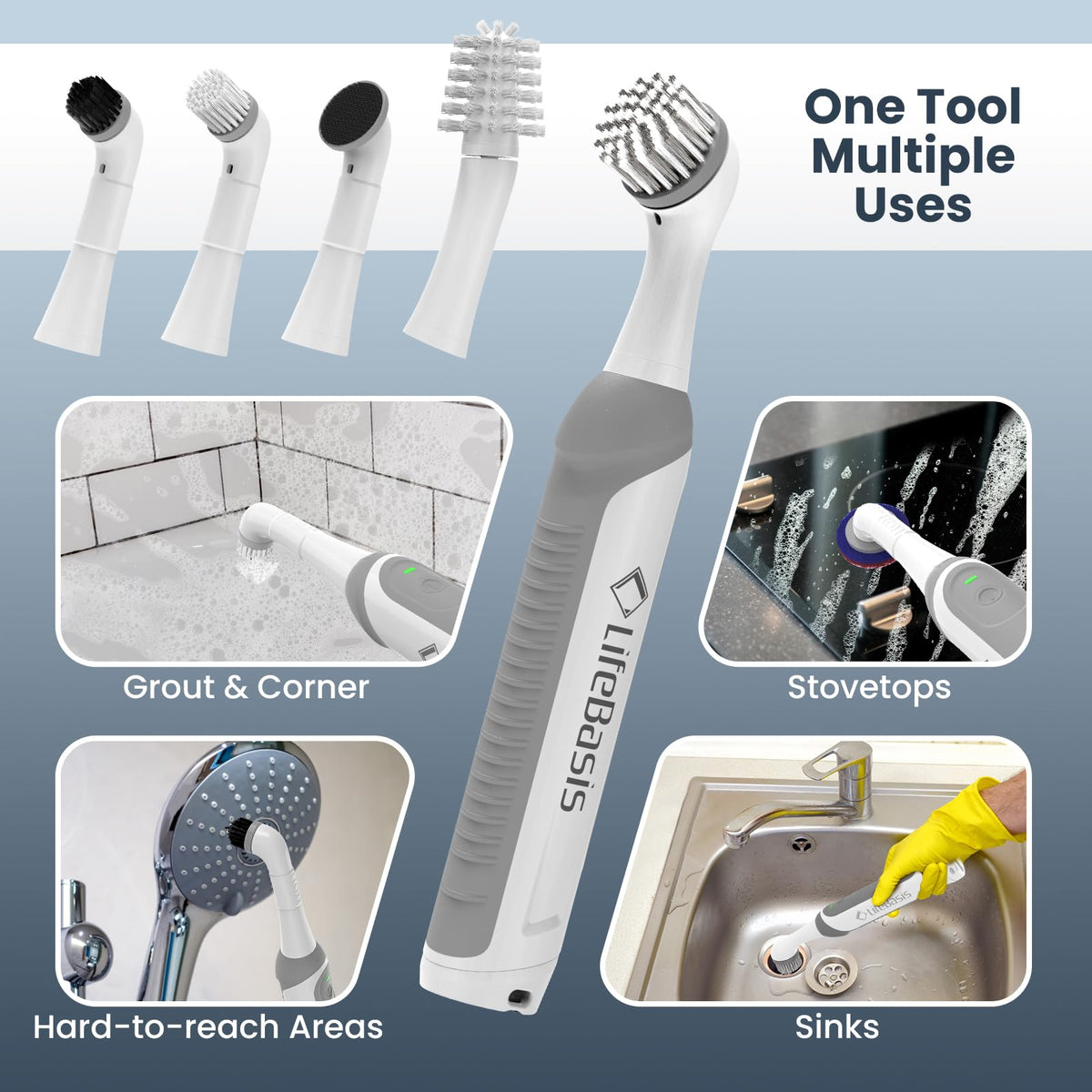 LifeBasis kitchen cleaning on sinks, counters, and appliances.