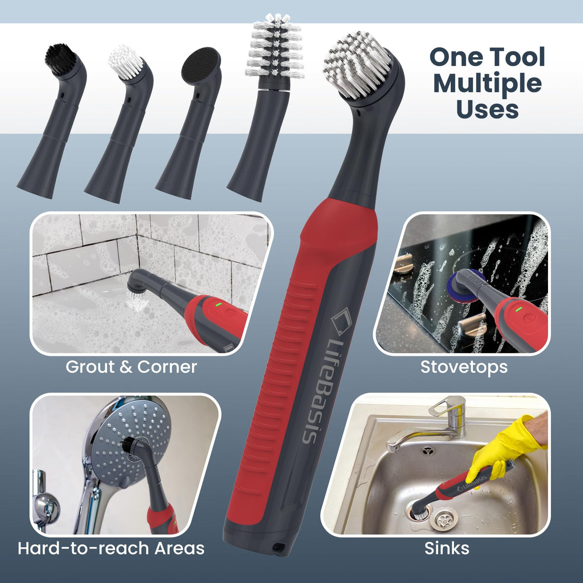 LifeBasis scrubber pad refills for tough grime on floors