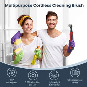 LifeBasis Velcro head swaps brushes quickly for versatile cleaning