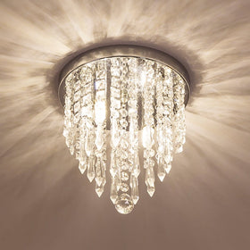 Lifeholder mini chandelier silver base with hanging strings ready for install.