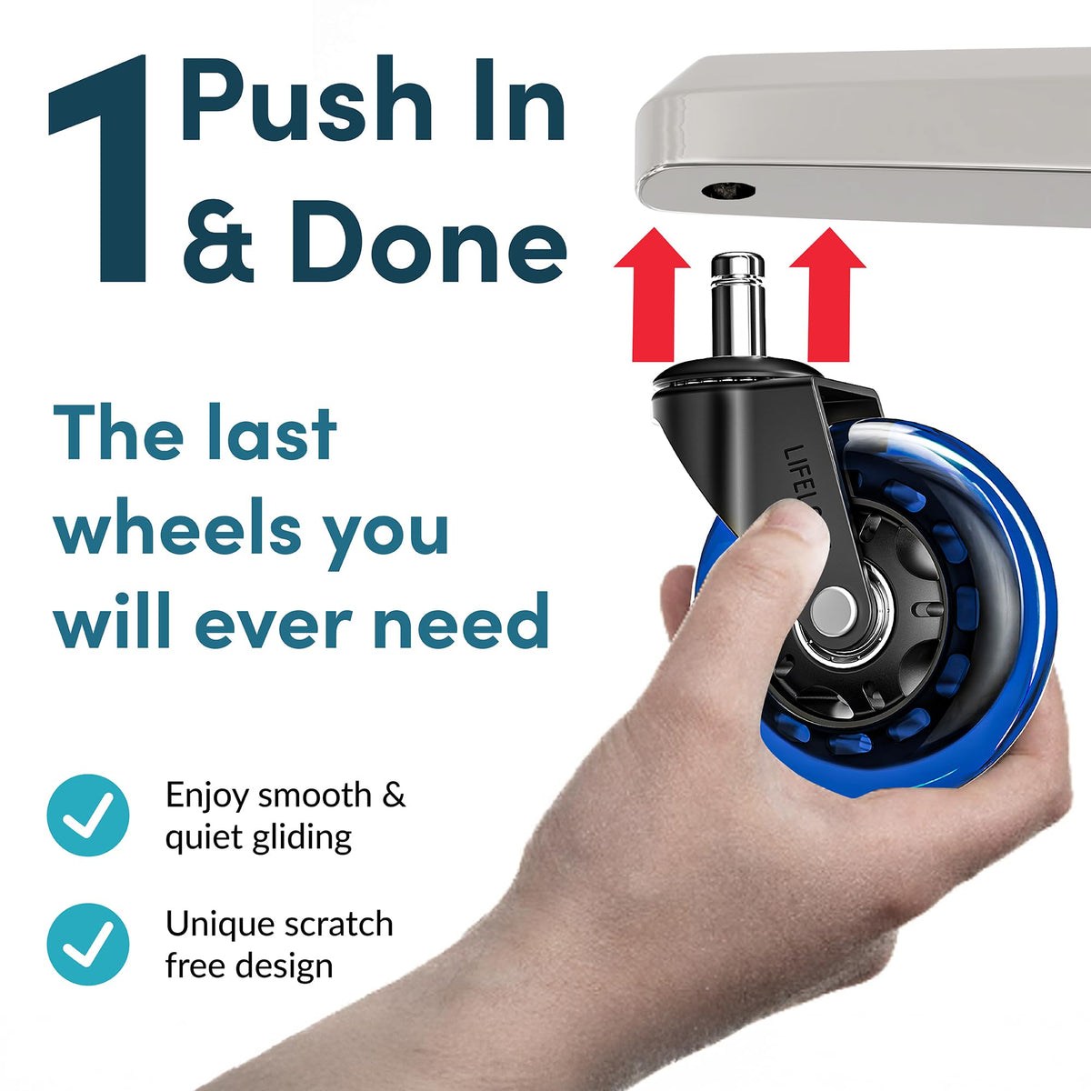 Heavy-duty Lifelong casters bearing high load in office setting